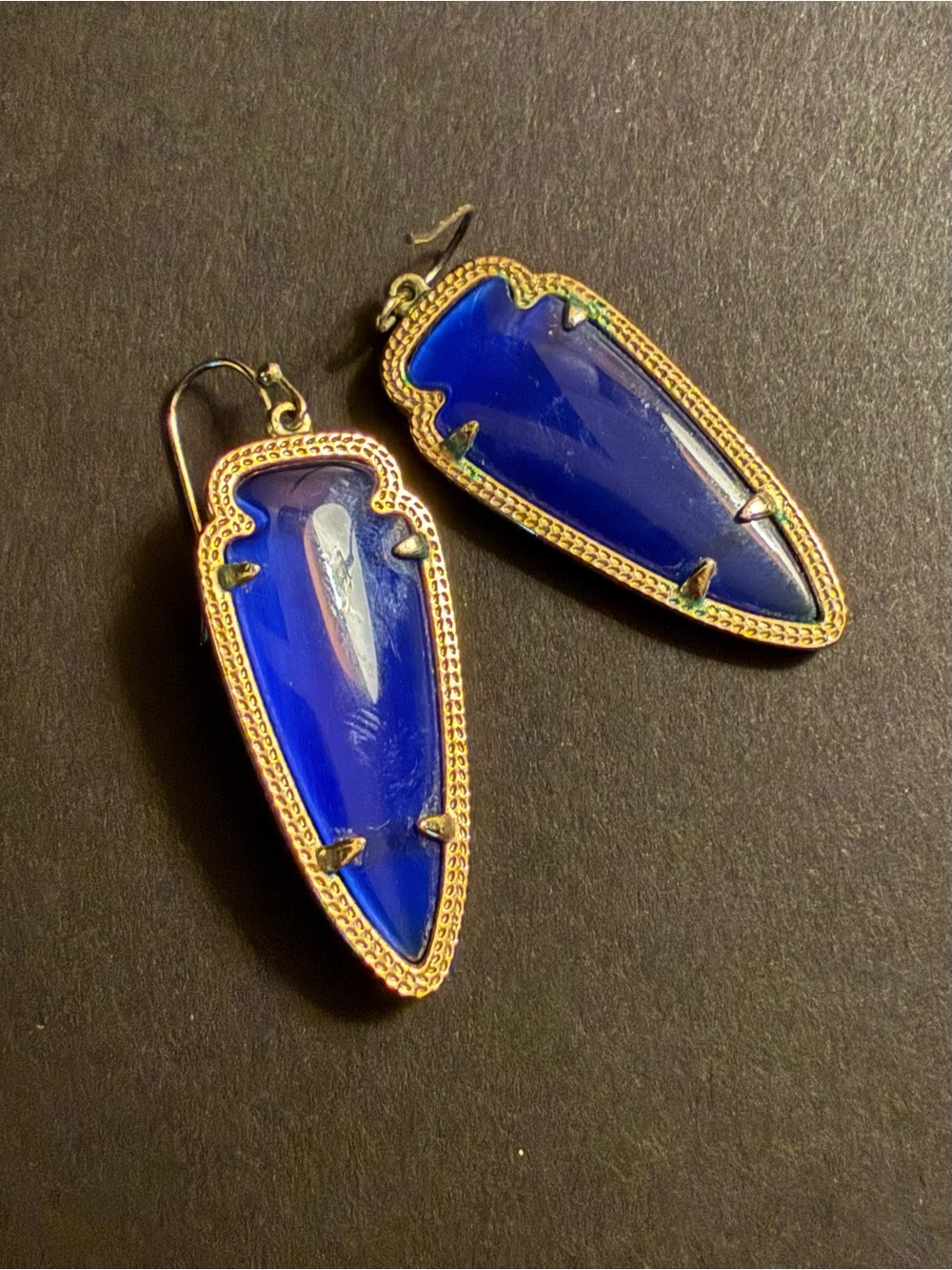 Kendra Scott Blue Drop Shield Earrings by